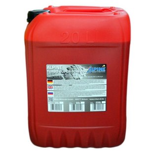 Олива моторна напівсинт. ALPINE 10W-40 Turbo Super SHPD API CI-4/SL (E7/E5/E3/B4/B3/A3) MB-228.3 20л 0345-20 фото